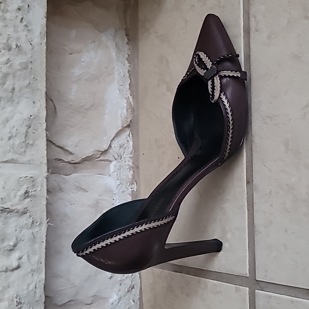 Giorgio Armani brown and tan bow